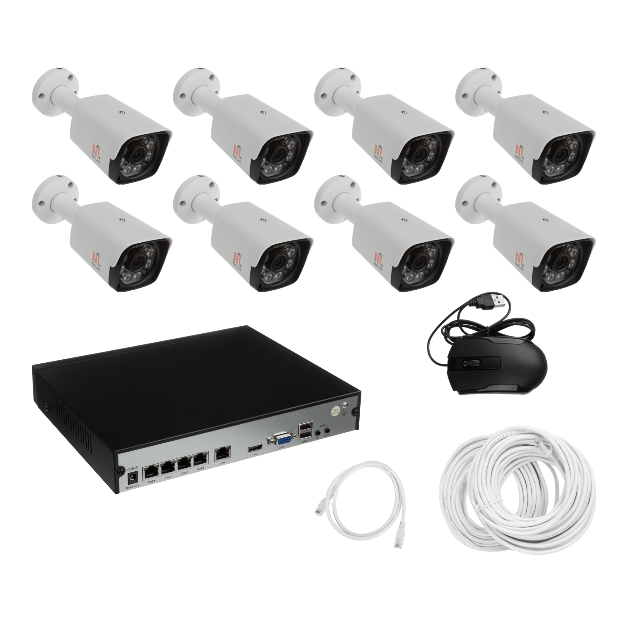 Комплект IP видеонаблюдения на 8 камер
