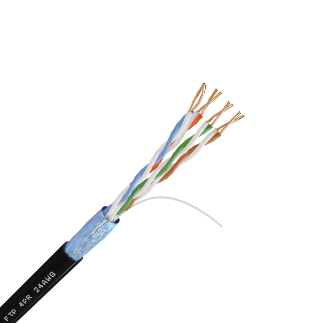 Кабель FTP 4PR 24AWG CAT5 305м. черный внешний