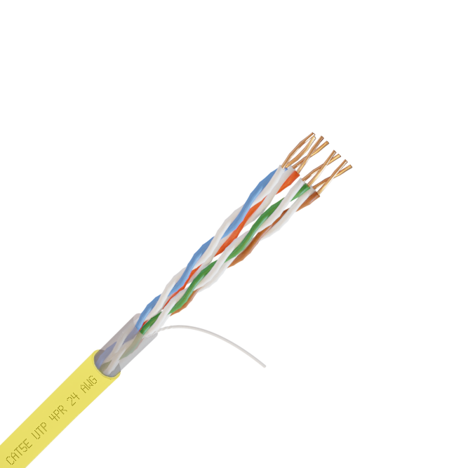 Кабель UTP 4PR 24AWG CAT5е 305м. желтый внутренний